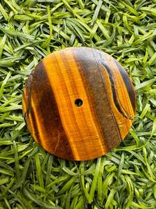 Tiger Eye Stone <b>Watch</b> Dial Flat Round Disc Natural Gemstone Loose <b>Watch</b> Making Stone Dials - Product Image 2