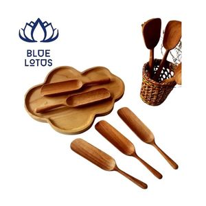 Cuillères à thé en bois durables de haute qualité, lot de 7, 5,8 pouces, mini-cuillères pour miel, confiture, condiments, lavage à la main uniquement, ustensiles de cuisine - Product Image 1