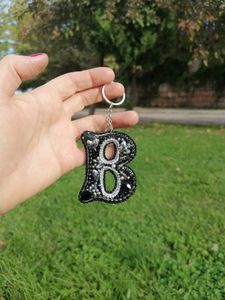 Premium Handmade Beaded Embroidery <b>Keychain</b> Decorative Floral Key Ring Gift - Product Image 3