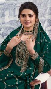 Ensemble de luxe ethnique Salwar Kameez pour femme en soie Georgette brodée, style Anarkali Kurta avec pantalon et Dupatta - Product Image 4