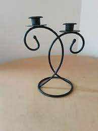 Support à bougies en métal noir à 3 niveaux pour mariage, événement festif, support à bougies en fer fait main de luxe pour décoration de table à la maison - Product Image 2