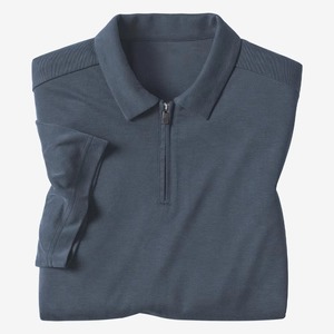 Vêtements de golf OEM pour hommes, vente en gros, uniformes sportifs avec logo, polos de golf en polyester, polos zippés - Product Image 4