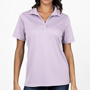Camisas Polo Casuales para Mujer, Diseño Personalizado, Cuello en V, Color Sólido, Manga Corta, Logotipo Personalizado, Corte Ajustado, Algodón - Product Image 1
