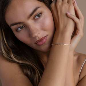 Bracelet tennis classique en moissanite taille brillant, style diamant, élégant, pour usage quotidien, cadeau, plaqué or/argent/or rose - Product Image 4