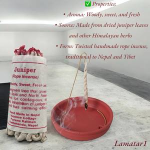 Juego de incienso de cuerda de enebro hecho a mano respetuoso con el medio ambiente en Nepal, paquete de 3, Meditación de Yoga, quema suavemente, Lokta Natural mecha de papel, 20-30 min - Product Image 5