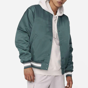 <b>Men</b>’s Casual Satin Bomber <b>Jacket</b> Trendy Slim Fit Zipper Outerwear <b>Lightweight</b> Windproof Fashion <b>Jacket</b> - Product Image 5