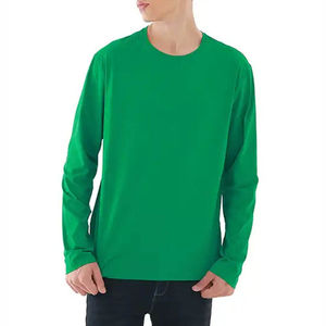 Camisetas de Manga Larga para Hombre, de Alta Calidad, Lisas, de Color Sólido, Lavadas al Ácido, 100% Algodón, de Secado Rápido, Ropa Deportiva en Oferta - Product Image 5