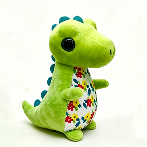 Peluche de dinosaurio verde con estampado floral, peluche de dinosaurio kawaii, lindo peluche de T-Rex. - Product Image 1
