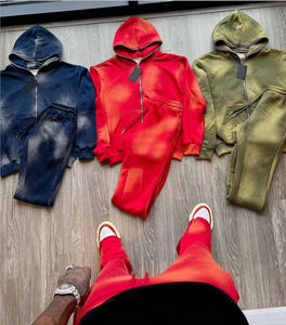 Conjunto Deportivo Ligero de Algodón 100% con Lavado Ácido Personalizado, Fabricante OEM, Estilo Vintage, Sudadera con Capucha y Pantalones Jogger para Marcas de Ropa al por Mayor - Product Image 5