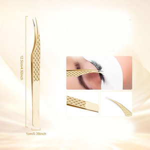 Pinces à cils professionnelles en acier inoxydable, pinces de précision pour extensions de cils, outil de salon de beauté - Product Image 3