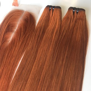 Super doble dibujado precio al por mayor sin procesar Paquete de cabello humano cierre crudo vietnamita virgen cabello cutícula alineada Se puede teñir - Product Image 1