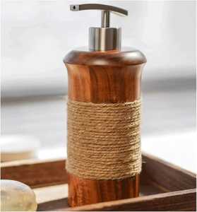 Modern Rose Gold Ribbed Ceramic Soap <b>Dispenser</b> Horizontal Textured Liquid Lotion <b>Pump</b> <b>Bottle</b> for Luxury Bathroom Vanity - Product Image 5