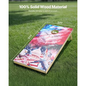 Set da Cornhole in Legno Massello Portatile 4x2 piedi, Tavole da Gioco per Interni ed Esterni per Adulti - Product Image 6
