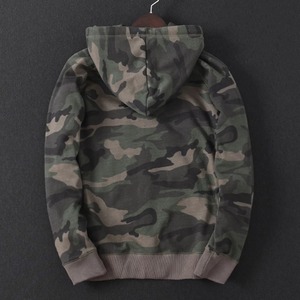 Sudadera con Capucha y Cremallera para Hombre, Camuflaje, Corte Regular, Informal, de Algodón Tejido, para Otoño - Product Image 6