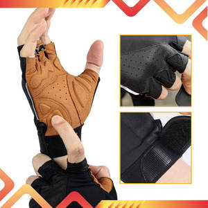 Gants mi-doigts en cuir PU imperméables WEST BIKING pour l'été, la course en montagne, le vélo, la moto, les sports, l'utilisation sur vélo - Product Image 4