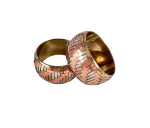 Geometric Brass Napkin Rings 4.5cm Modern Table Decoration Party Accessory Durable Design Napkin Ring Tabletop <b>Tissue</b> Holder - Product Image 4