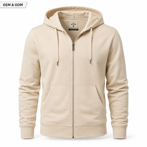 Sweat-shirt à capuche zippé intégral respirant en molleton de coton premium pour homme, personnalisable, marque privée, fabricant OEM ODM en gros - Product Image 1
