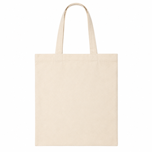 Beige Canvas Cotton Tote <b>Bag</b> <b>Medium</b> <b>Size</b> Long Handle Open Top Solid Color - Product Image 1