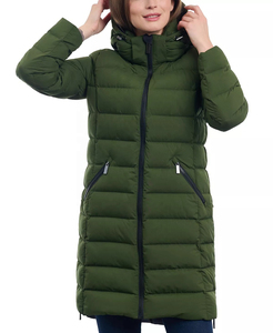 Manteau d'hiver long matelassé de qualité supérieure Solid Trader Deluxe, texture lisse, parka longue pour femme - Product Image 2