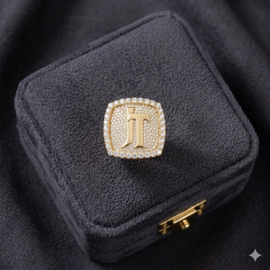 Trendy Luxury Hip Hop <b>Iced</b> Moissanite Diamond 925 Silver Gold Plated Rapper Jewelry Custom Initial Letter Championship <b>Ring</b> Gift - Product Image 6