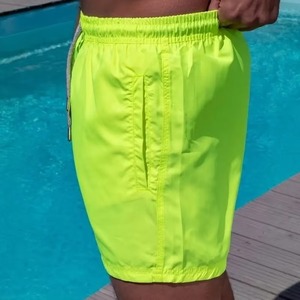 <b>Mens</b> Neon Green Swim <b>Trunks</b> Quick Dry Beach Shorts Drawstring Summer Board Shorts Custom OEM Wholesale Swimwear Fashion - Product Image 2