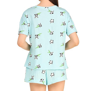 Ensemble de vêtements d'été pour femmes <span class=keywords><strong>en</strong></span> tissu 100% coton, 2 pièces, shorts, nouveau design, t-shirt et <span class=keywords><strong>short</strong></span> pour femmes - Product Image 2