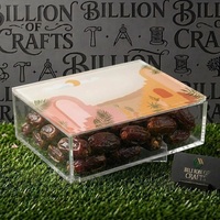 Moderne transparante acryl cadeaudoos voor dadels, gedroogd fruit, snoep, desserts, noten, chocolade, Ramadan, Eid Mubarak cadeauverpakking