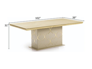 Juego de Comedor Moderno de Lujo en Madera de Teca Sólida Color Crema, 6 Sillas, Mesa Rectangular, Muebles Contemporáneos para Cocina de Villa - Product Image 3