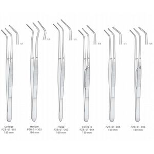 Pinzas Curvas de Acero Inoxidable con Dientes Finos, 160 mm, Instrumento Manual Dental y Oftálmico, Clase I, Modelo PZB-01-302, ISO13485 - Product Image 4