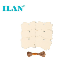 Etichette in Legno Ilan 5x0,5 Cm con Corda di Canapa, 6 Pezzi per Etichettatura Indumenti - Product Image 1