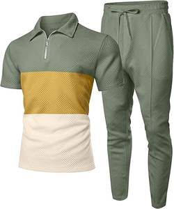 Ensemble de survêtements pour hommes, ensemble de survêtements 2 pièces, sweat-shirt à manches courtes décontracté et pantalon de jogging ample - Product Image 1
