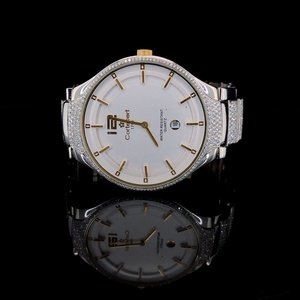 Reloj de cuarzo para mujer, indicador de fecha analógico, bisel de cristal de lujo, correa de acero inoxidable - Product Image 1