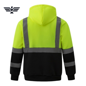 Sudadera de Seguridad de Alta Visibilidad Personalizada, de Poliéster, Tallas Grandes, con Serigrafía, Fusión sin Costuras, Cinta Reflectante, Sudadera de Trabajo |   Para Hombre - Product Image 2