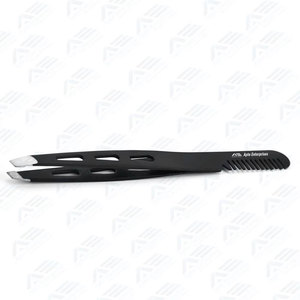 Produit de soin personnel beauté, pince à épiler pour sourcils en acier inoxydable de haute qualité, logo personnalisé, pointes inclinées et droites - Product Image 5