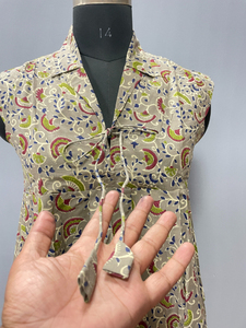 เสื้อกล้ามผ้าฝ้ายพิมพ์ลายบล็อกสำหรับผู้หญิง สไตล์ญี่ปุ่น รักษ์โลก เหมาะสำหรับฤดูร้อน ลายดอกไม้ สวมใส่สบายๆ สำหรับงานปาร์ตี้ - Product Image 5