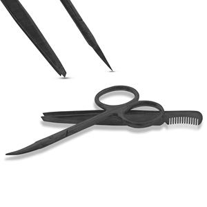 Slanted pointed tip <b>eyebrow</b> <b>tweezer</b> use for grooming <b>eyebrows</b> chin hair stainless steel high quality Scissor custom logo - Product Image 2