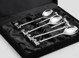 Ensemble de cuillères à thé modernes en acier inoxydable avec poignée à bouton poli miroir, couverts pour la salle à manger et le service - Product Image 6