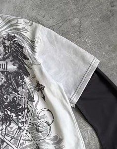 Camiseta de Manga Larga de Doble Capa con Estampado de Alma Inmortal para Hombre, Estilo Urbano, 100% Algodón, Color Sólido, Fabricada por OEM - Product Image 2