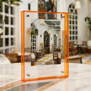 Cadre photo rectangulaire en acrylique transparent 4 couleurs, impression UV, incassable, étanche, sur pied, horizontal, pour table, moderne - Product Image 1