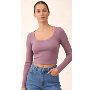 Women's Soft Stretch Regular Length Solid Casual <b>Top</b> with Full Sleeves O-Neck Woven for Everyday Wear <b>Layering</b> Jackets India - Product Image 4