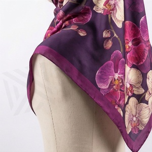 Hiyab de Chifón con Estampado Floral para Mujer, Poliéster Suave al Tacto, para Uso Diario, Pañuelo Étnico de Oriente Medio - Product Image 6