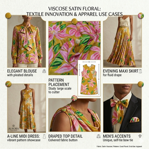Tela de Satén de Poliviscosa de Diseño para Vestidos de Mujer Contemporáneos, Conjuntos Coordinados y Prendas Elegantes - Product Image 6
