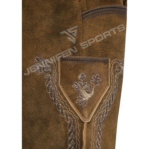 Últimos Pantalones de Cuero Estilo Ciervo para Hombre, Lederhosen Tradicionales Bávaros Alemanes para Oktoberfest - Product Image 4