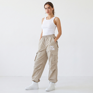 Wholesale Women's <b>Windbreaker</b> Pant 100% Nylon Lightweight Cargo Pants Women Oversized Rain Joggers Hiking <b>Camping</b> Cargo Trouser - Product Image 1