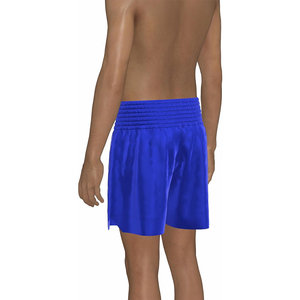 Shorts de kickboxing et de Muay Thai pour hommes, couleur bleue, taille haute élastique, longueur genou, anti-humidité, vêtements d'arts martiaux - Product Image 4