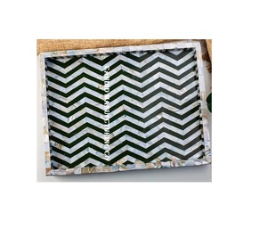 Plateau décoratif rectangulaire moderne en os, style Art Déco floral, avec motifs Anniversaire et Jour de naissance - Product Image 6