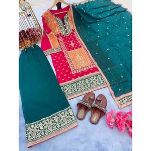 Ensemble haut et dupatta pour femmes, design élégant, tenue de soirée, look palazzo - Product Image 6