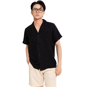 Chemise décontractée pour homme à manches courtes, col marin, couleur unie, en popeline de coton respirante, idéale pour l'été - Product Image 6