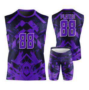 Conjunto de Uniforme de Baloncesto Geométrico Morado Personalizable, Sin Mangas, Transpirable, Ajustado, para Adultos, para Todas las Temporadas - Product Image 1
