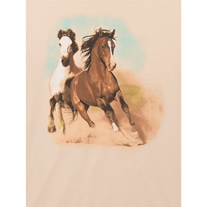 Men's Horse Print 100% Cotton T-Shirt Short Sleeve Crew Neck Casual <b>Knitted</b> Tee 320g Summer Streetwear - Product Image 2